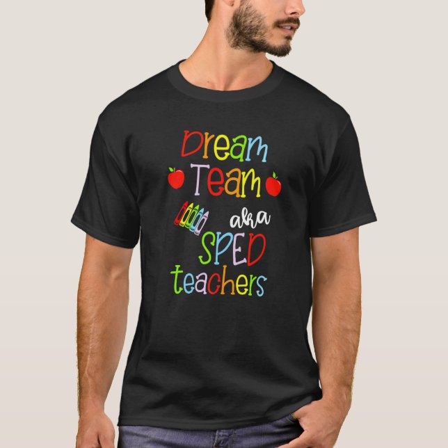 Camiseta Equipe de Dream Aka Sped Professores Cute Crayon E (Frente)