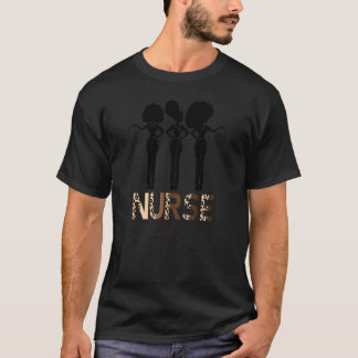 Camiseta Equipe de Enfermeira Afro Negra Magia Afro-America
