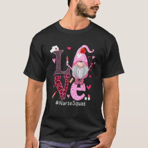 Camiseta Equipe de Enfermeira AMA Gnomo Feliz Dia dos Namor