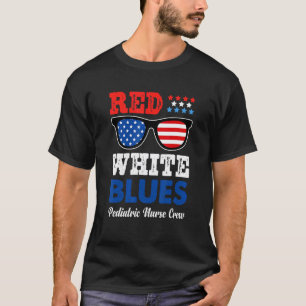 Camiseta Equipe de Enfermeira Pediátrica Vermelha Branca e