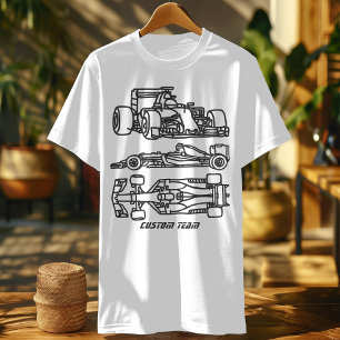 Camiseta Equipe de Engenheiros de Esquema de Carro de Corri