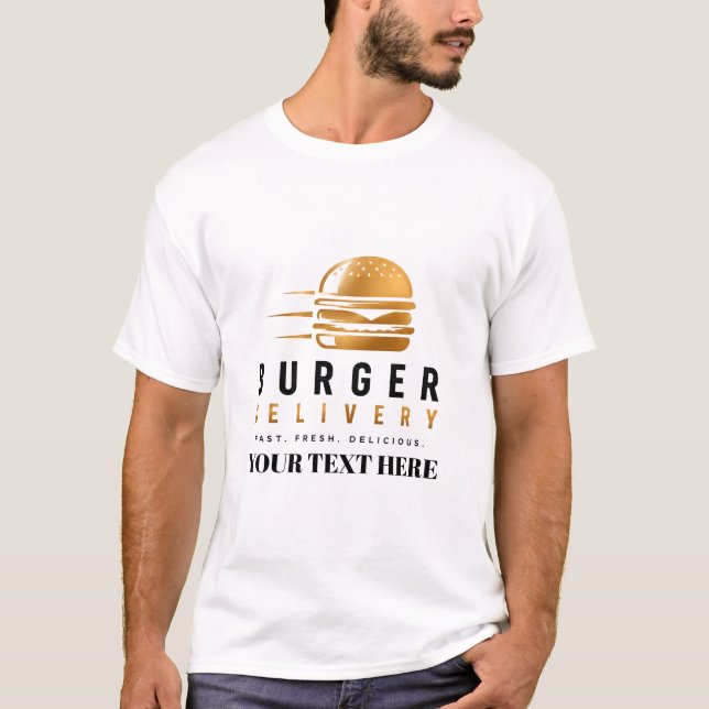 Camiseta Equipe de Entrega de Hambúrgueres Uniforme da Trip (Frente)