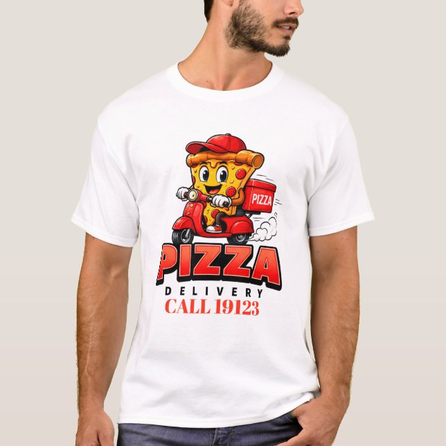 Camiseta Equipe de Entrega de Pizza Uniforme 👕🚚 (Frente)
