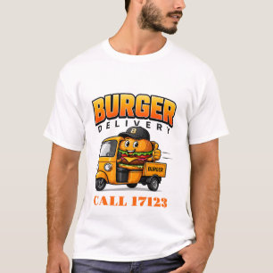 Camiseta 🍔 Equipe de Entrega de Restaurante de Hambúrguer 