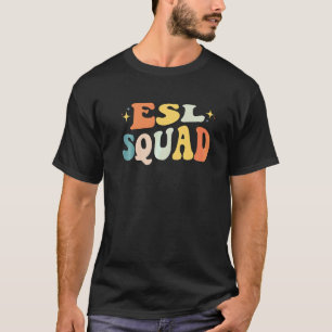Camiseta Equipe de ESL Professor de ESL Aluno Retro Volta à