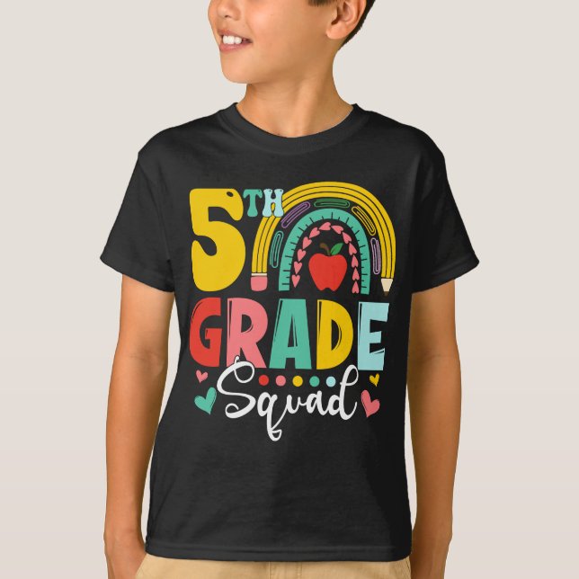 Camiseta Equipe De Esquadrão De 5 Grau De Volta À Escola (Frente)