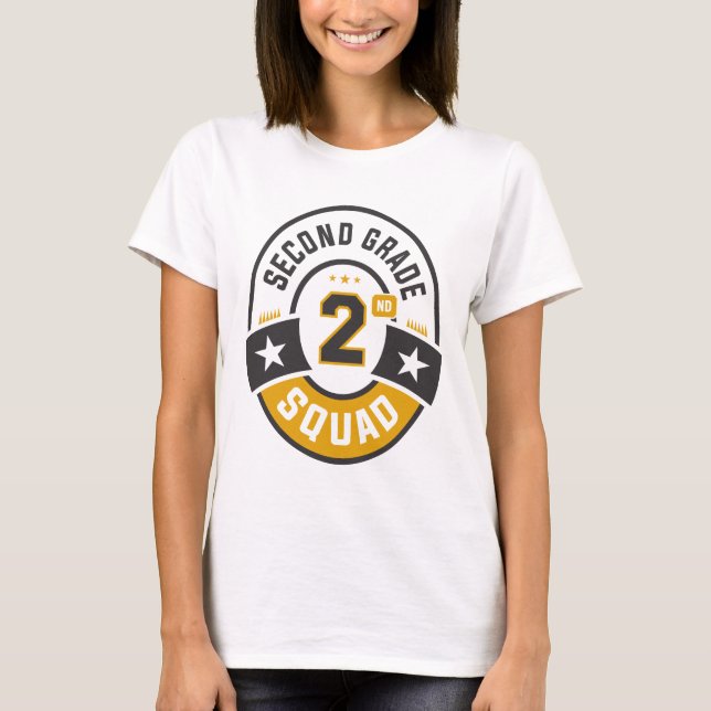Camiseta Equipe De Esquadrão Do 2º segundo De Volta À Escol (Frente)