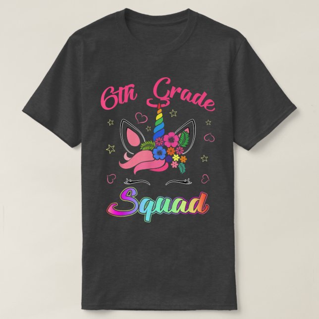 Camiseta Equipe de Estudantes do Esquadrão 6 da Unicórn (Frente do Design)