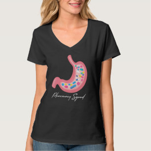 Camiseta Equipe de Farmácia Pharm D Gráfico Estômago Farma