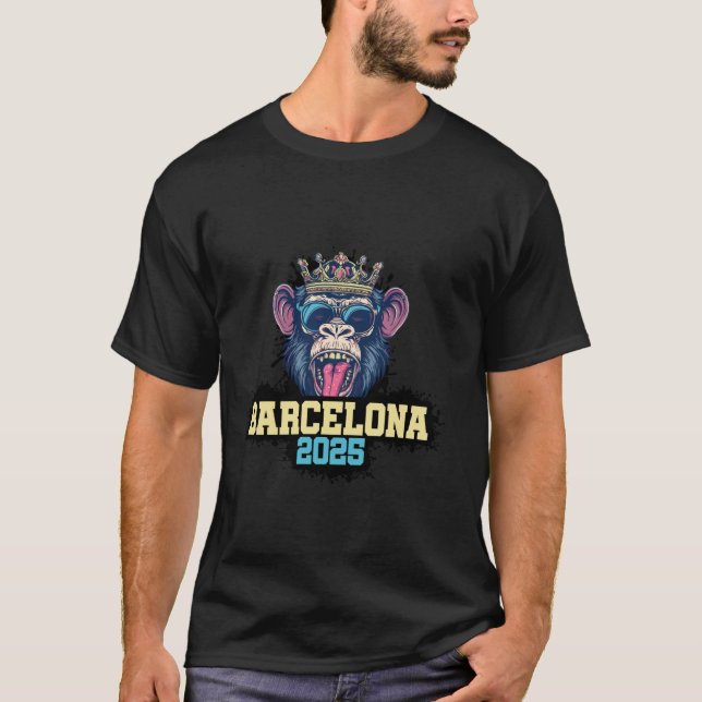 Camiseta Equipe de Férias do Macaco de Barcelona 2025 (Frente)