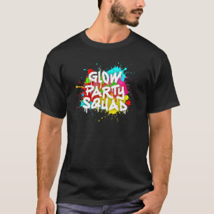 Camiseta Equipe de Festa com Brilho Efeito de Tinta Colorid