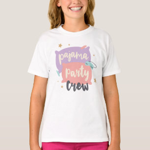 Camiseta Equipe de Festa de Pijamas Aniversário de Meninas