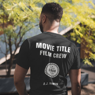 Camiseta Equipe de Filmagem Logotipo Personalizado Nome Per