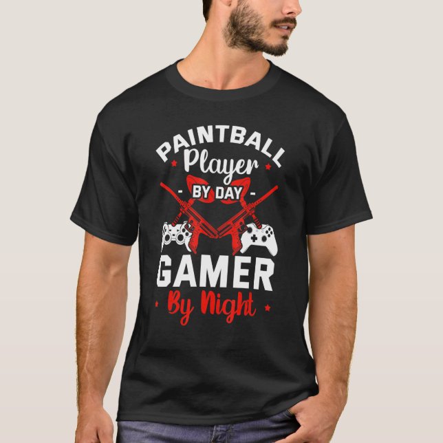 Camiseta Equipe De Fotografação Do Jogador De Vídeo Paintba (Frente)