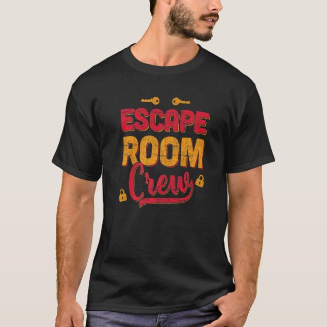 Camiseta Equipe de fuga do jogo de Quebra-cabeça da tripula (Frente)