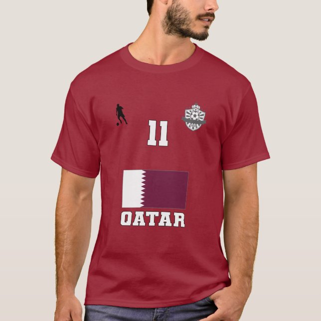 Camiseta Equipe de futebol do Qatar nº 11 T-Shirt (Frente)