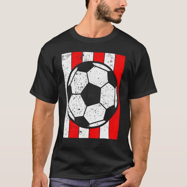 Camiseta Equipe de futebol Red and White Striped (Frente)