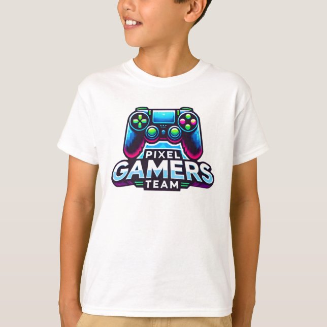 Camiseta Equipe de Gamers de Pixel (Frente)