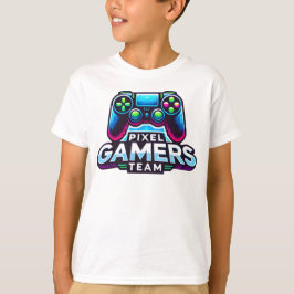 Camiseta Equipe de Gamers de Pixel - Futuras Crianças de Jo