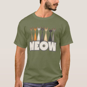 Camiseta Equipe de Gatos Engraçados Meow Espiando   Gráfico