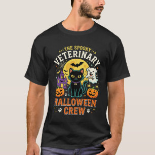 Camiseta Equipe de Halloween Veterinária Assustadora Design