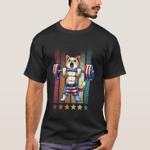Camiseta Equipe de Halterofilismo de Gatos América Vintage