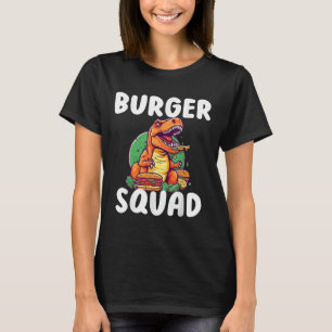 Camiseta Equipe de Hambúrguer de Dinossauro T-rex Amantes d