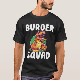 Camiseta Equipe de Hambúrguer de Dinossauro T-rex Amantes d