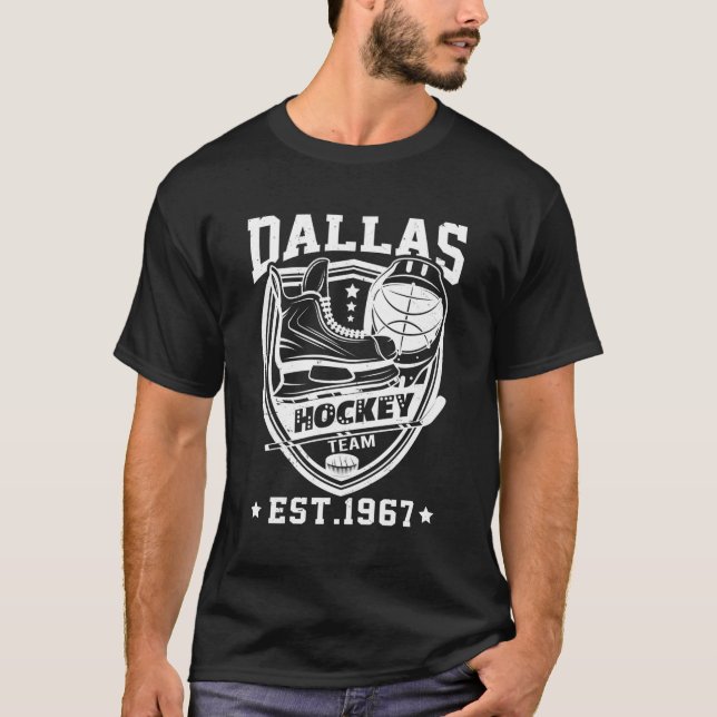 Camiseta Equipe de Hockey da Dallas Texas Star Sticks no in (Frente)
