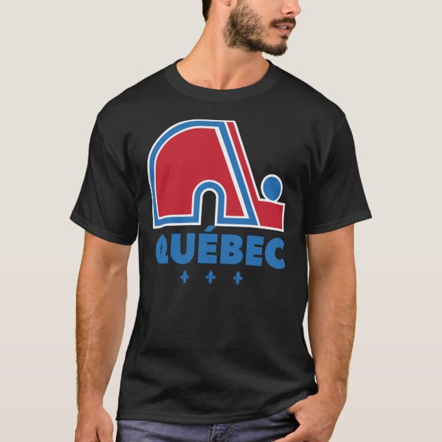 Camiseta Equipe de Hóquei do Quebec Nordiques Avalanche Vin (Frente)
