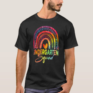 Camiseta Equipe de Jardim de Infância Gravata Tinta Arco-ír