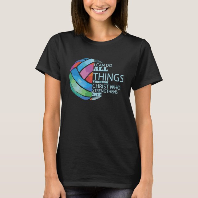 Camiseta Equipe de jogadores de vôlei Bíblia Verso Fazer Tu (Frente)