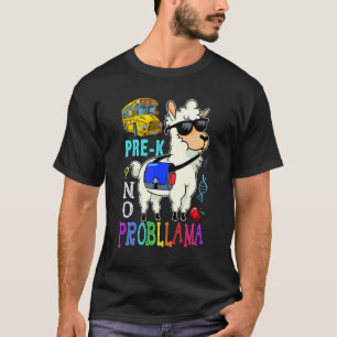 Camiseta Equipe de Lhama Fofa Pré K Volta às Aulas Sem Prob