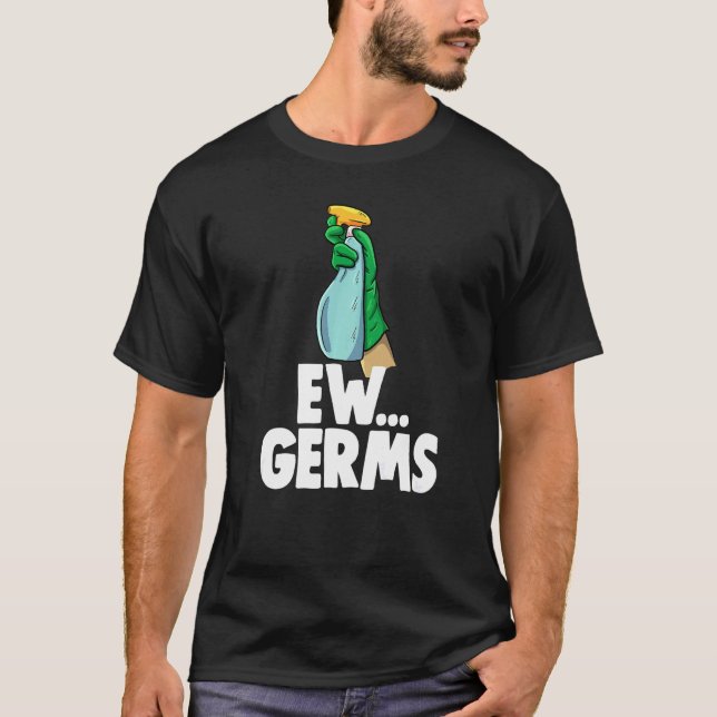 Camiseta Equipe de limpeza feminina borrifa germes da EW  1 (Frente)