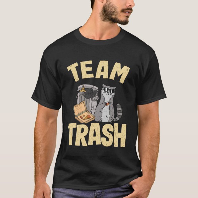 Camiseta Equipe de lixo pode jogar Panda Raccoon 4 (Frente)