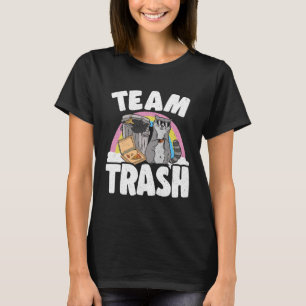 Camiseta Equipe de lixo pode jogar Panda Racoon comendo piz