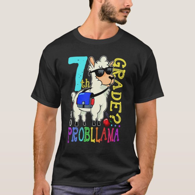 Camiseta Equipe de Llama Fofa 7º Ano Volta às Aulas Sem Pro (Frente)