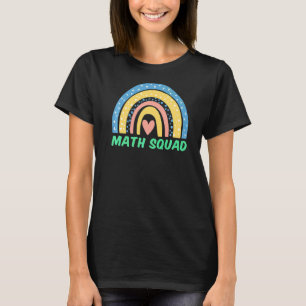 Camiseta Equipe de Matemática Boho Arco-íris Aluno Professo