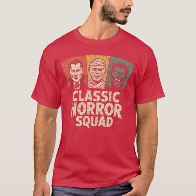 Camiseta Equipe de Monstros de Halloween da Classic Horror  (Frente)