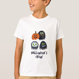Camiseta Equipe de Monstros Pretos de Halloween Divertidos 