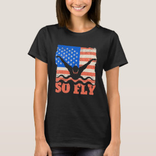 Camiseta Equipe de Natação EUA Atleta de Esportes Aquáticos