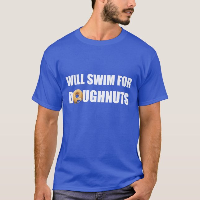 Camiseta Equipe de Natações, natação, donuts engraçados.per (Frente)