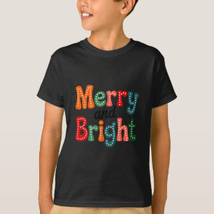 Camiseta Equipe de Natal Alegre e Brilhante da Família Vibr