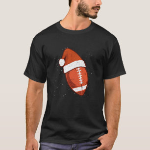 Camiseta Equipe de Natal da Bola de Futebol Santa Claus Hat