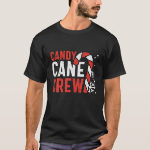 Camiseta Equipe de Natal da Equipe de Tripulação Candy Cane