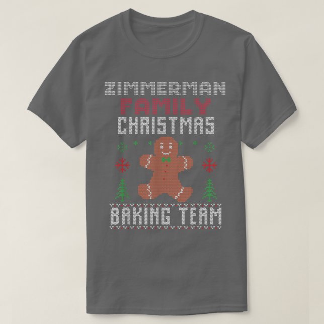 Camiseta Equipe de Natal da Família Zimmerman, com Gi (Frente do Design)