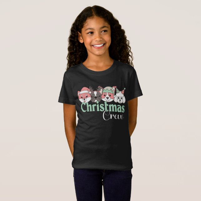 Camiseta Equipe de Natal de Cachorro Fofo (Frente Completa)