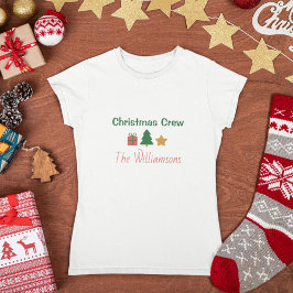 Camiseta Equipe de Natal Personalizada Família Férias