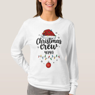 Camiseta Equipe de Natal Yaya Chapéu de Papai Noel Correspo