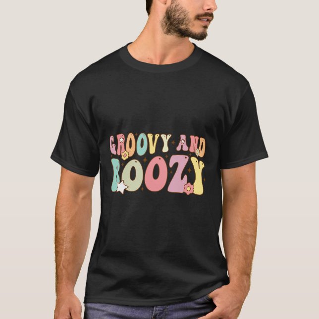 Camiseta Equipe de Noiva Groovy e Boozy Combinando Despedid (Frente)